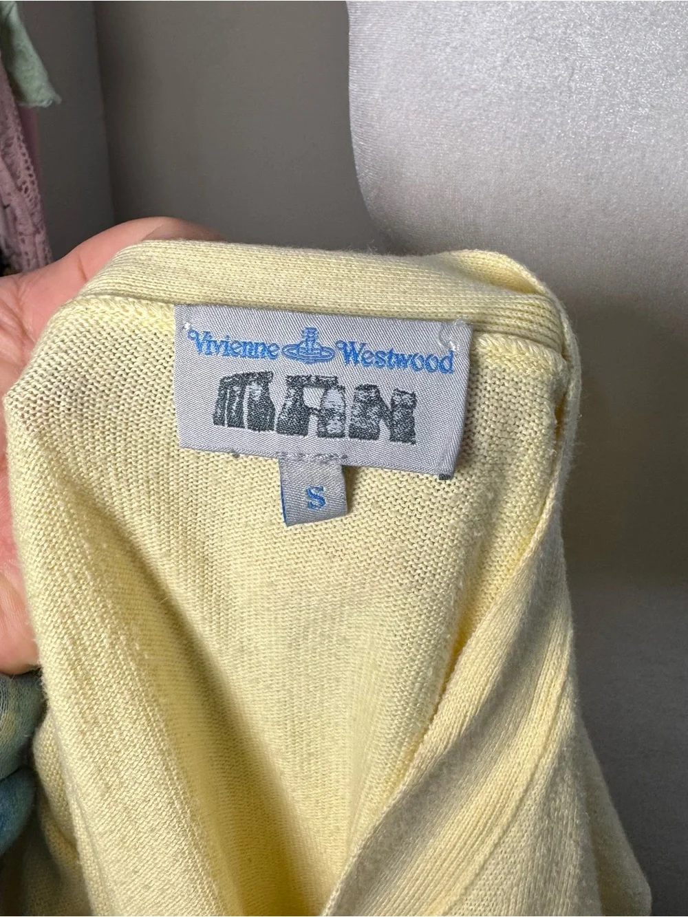 Vivienne Westwood Vintage Pale Yellow Button Women’s Small Cream Cardigan